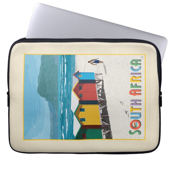 Zuid-Afrika | Muizenberg Beach Laptop Sleeve (Voorkant)