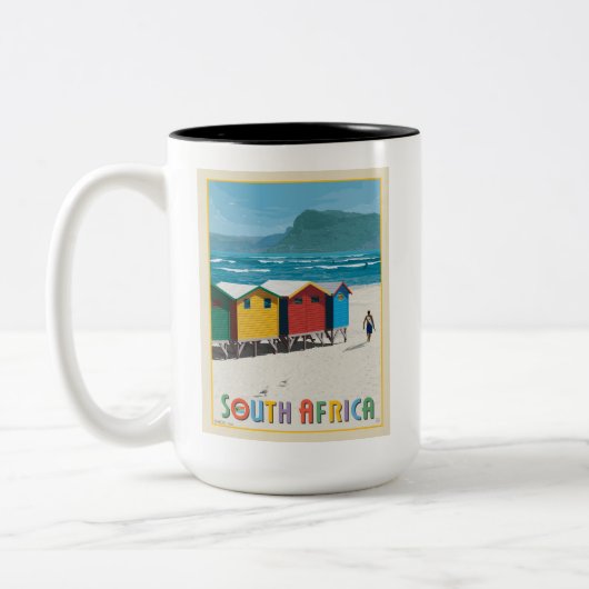 Zuid-Afrika | Muizenberg Beach Tweekleurige Koffiemok (Links)