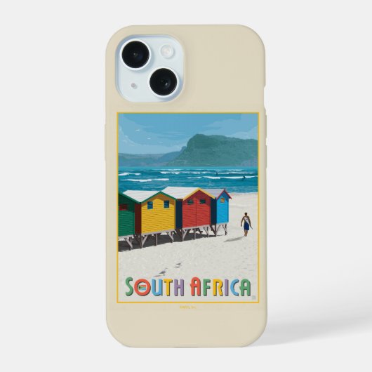 Zuid-Afrika | Muizenberg Strand iPhone 15 Case (Achterkant)