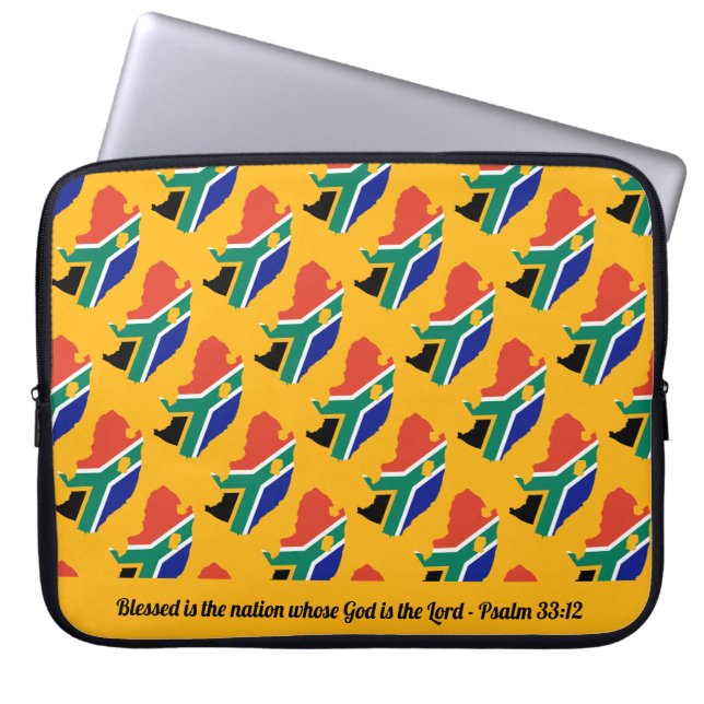 ZUID-AFRIKA - Nation Psalm 33 Yellow-laptop Laptop Sleeve (Voorkant)