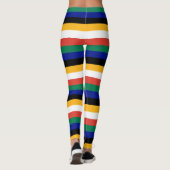 Zuid-Afrika Nationale vlag Kleuren gestript Leggings (Achterkant)