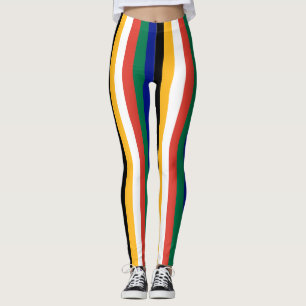 Zuid-Afrika Nationale vlagkleuren Verticaal gestre Leggings
