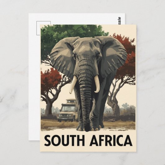  Zuid-Afrika olifanten safari reizen Briefkaart (Voorkant / Achterkant)
