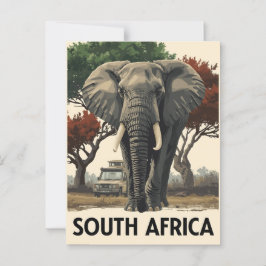 Zuid-Afrika olifanten safari reizen Briefkaart