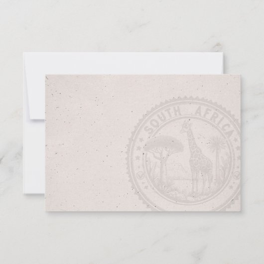 Zuid-Afrika Paspoort bruiloft RSVP Kaartje (Achterkant)