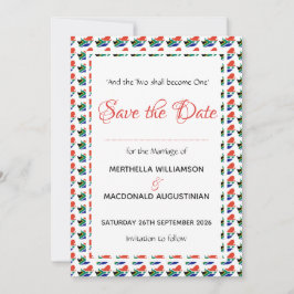 ZUID-AFRIKA Patriottische Aangepaste Trouwfeestvie Save The Date