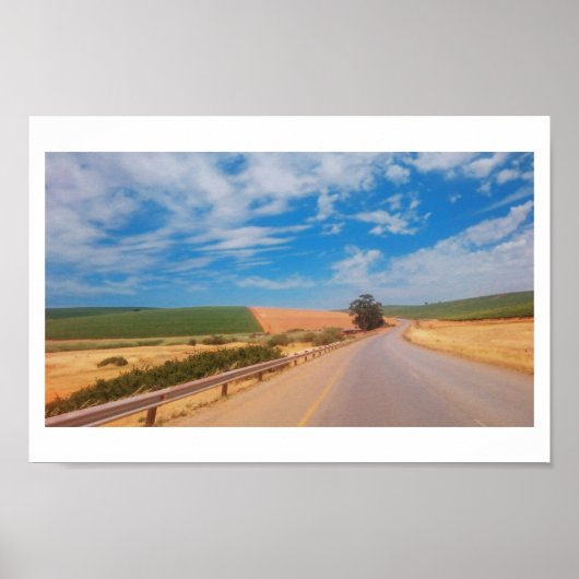Zuid-Afrika Plattelandsweg Lucht Landschap Poster (Voorkant)