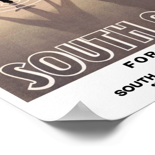 Zuid-Afrika Poster voor reisreizen teruggezet (Hoek)