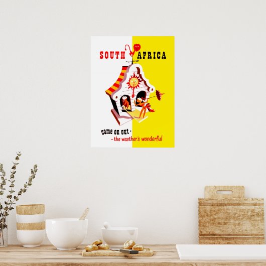 Zuid-Afrika, prachtige weerwijzer,  Poster (Keuken)