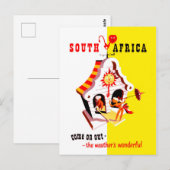 Zuid-Afrika, prachtige weerwijzer, vintage Briefkaart (Voorkant / Achterkant)