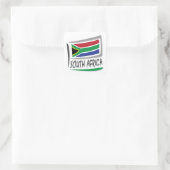 Zuid-Afrika Pride X vlag Vierkante Sticker (Tas)