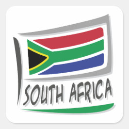 Zuid-Afrika Pride X vlag Vierkante Sticker
