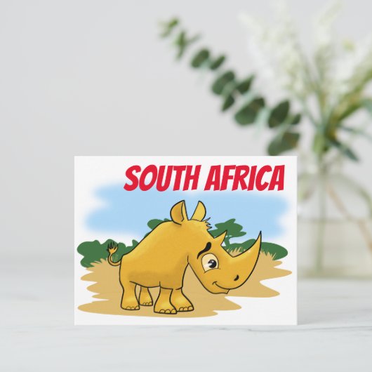 Zuid-Afrika Rhino Briefkaart (Staand voorkant)