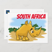 Zuid-Afrika Rhino Briefkaart (Voorkant / Achterkant)