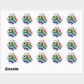 Zuid-Afrika Ripped Flag Classic Round Sticker (Vel)