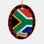 Zuid-Afrika, Rode buffels en Afrikaanse vlag Keramisch Ornament (Rechts)