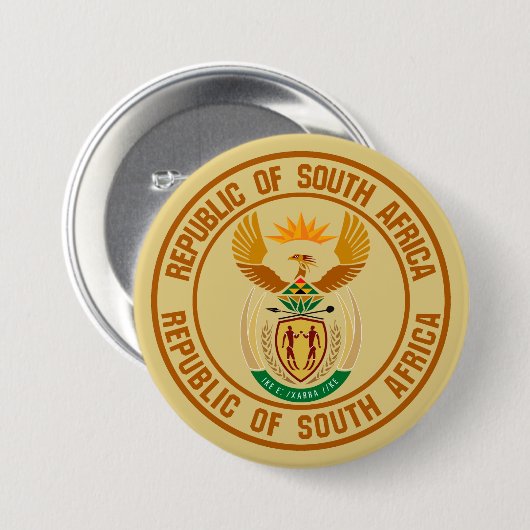 Zuid-Afrika Ronde Embleem Button 7,6 Cm (Voorkant /achterkant)