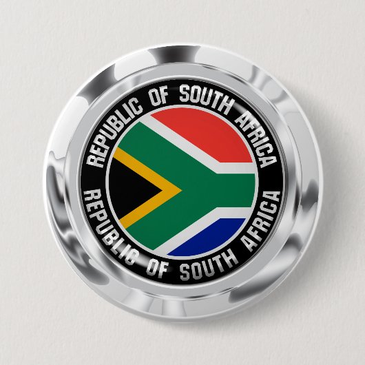 Zuid-Afrika Ronde Embleem Button 7,6 Cm (Voorkant)