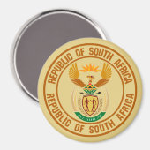 Zuid-Afrika Ronde Embleem Magneet (Voorkant / Achterkant)