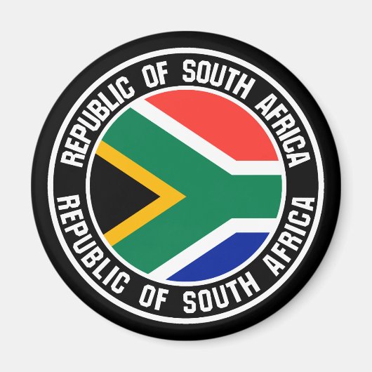 Zuid-Afrika Ronde Embleem Magneet (Voorkant)