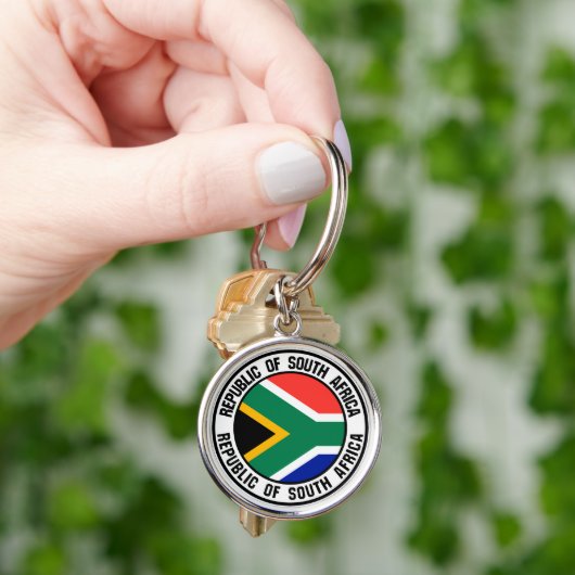 Zuid-Afrika Ronde Embleem Sleutelhanger (Hand)