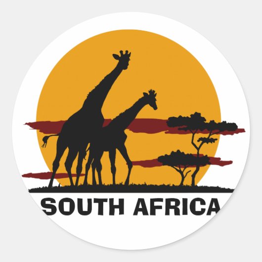 Zuid-Afrika Ronde Sticker (Voorkant)