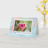 Zuid-Afrika Roze Koning Protea Bloemen Embleem op  Kaart (Gele Bloem)