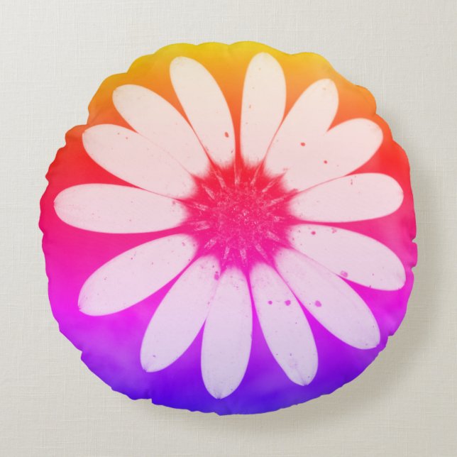Zuid-Afrika Roze Paarse Wilde Ventilatoren Rond Kussen (Voorkant)