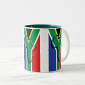 Zuid-Afrika RSA Afrikaanse vlag Tweekleurige Koffiemok (Voorkant rechts)
