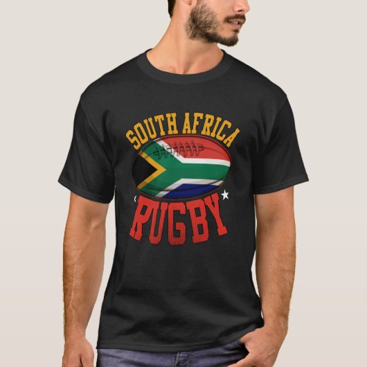 Zuid-Afrika Rugby Sportspeler Afrikaanse Fan 1 T-shirt (Voorkant)