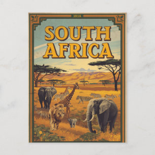 Zuid-Afrika Safari Vintage Bekende Reisplek Po Briefkaart