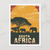 Zuid-Afrika Safari Vintage Beroemde Reisplaats Briefkaart (Voorkant)