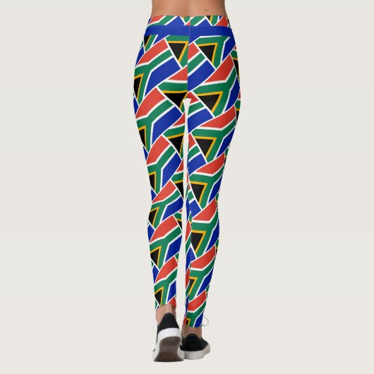 ZUID-AFRIKA Schrift RUN UW RAS gepersonaliseerd Leggings (Achterkant)