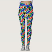 ZUID-AFRIKA Schrift RUN UW RAS gepersonaliseerd Leggings (Voorkant)