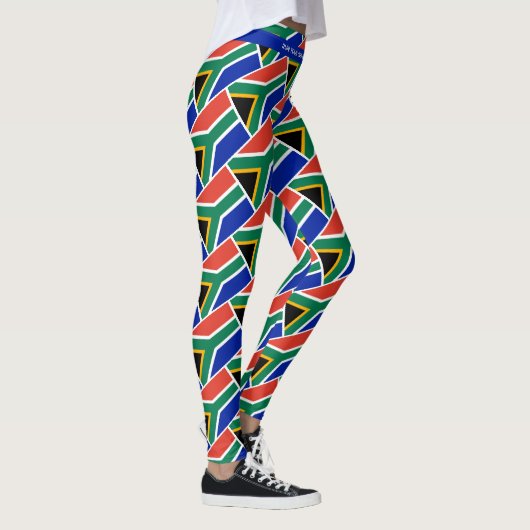 ZUID-AFRIKA Schrift RUN UW RAS gepersonaliseerd Leggings (Rechts)