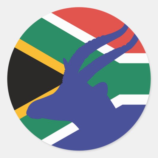Zuid-Afrika Springbok Antelope Zuid-Afrikaans Ronde Sticker (Voorkant)