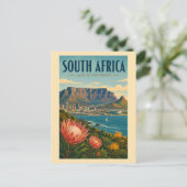 Zuid-Afrika Tafelberg Illustratie Reizen Briefkaart (Staand voorkant)