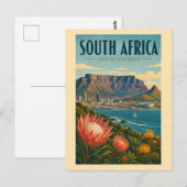 Zuid-Afrika Tafelberg Illustratie Reizen Briefkaart (Voorkant / Achterkant)