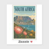 Zuid-Afrika Tafelberg Illustratie Reizen Sticker (Vel)