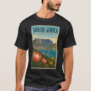 Zuid-Afrika Tafelberg Illustratie Reizen T-shirt