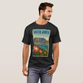 Zuid-Afrika Tafelberg Illustratie Reizen T-shirt (Voorkant volledig)