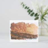 Zuid-Afrika Tafelberg Vintage Reizen Briefkaart (Staand voorkant)