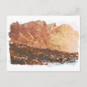 Zuid-Afrika Tafelberg Vintage Reizen Briefkaart (Voorkant)
