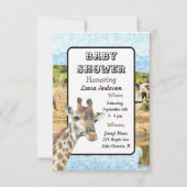 Zuid-Afrika thema Giraffe olifant Baby shower Kaart (Voorkant)