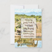 Zuid-Afrika thema Giraffe olifant Baby shower Kaart (Achterkant)