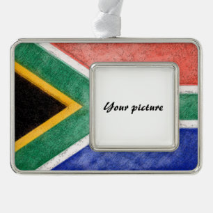 Zuid-Afrika Verzilverd Omlijst Ornament