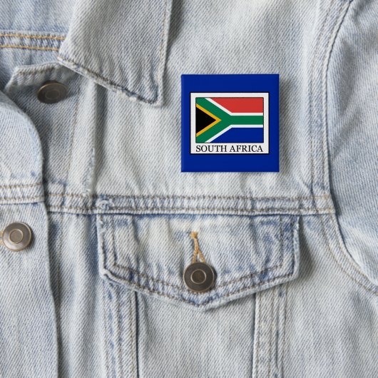 Zuid-Afrika Vierkante Button 5,1 Cm (In situ)