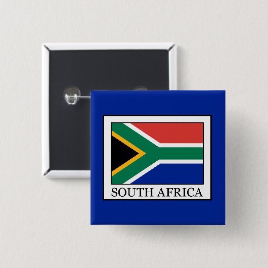Zuid-Afrika Vierkante Button 5,1 Cm (Voorkant /achterkant)