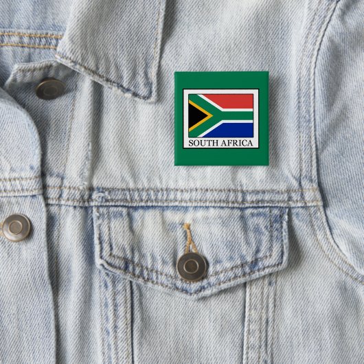 Zuid-Afrika Vierkante Button 5,1 Cm (In situ)