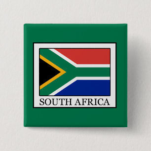 Zuid-Afrika Vierkante Button 5,1 Cm